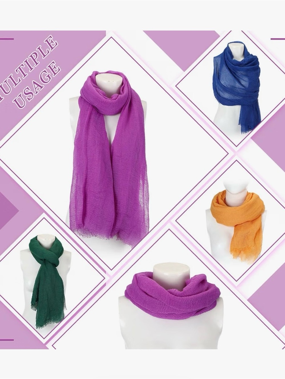 Lightweight Cotton/Linen Women’s Scarf